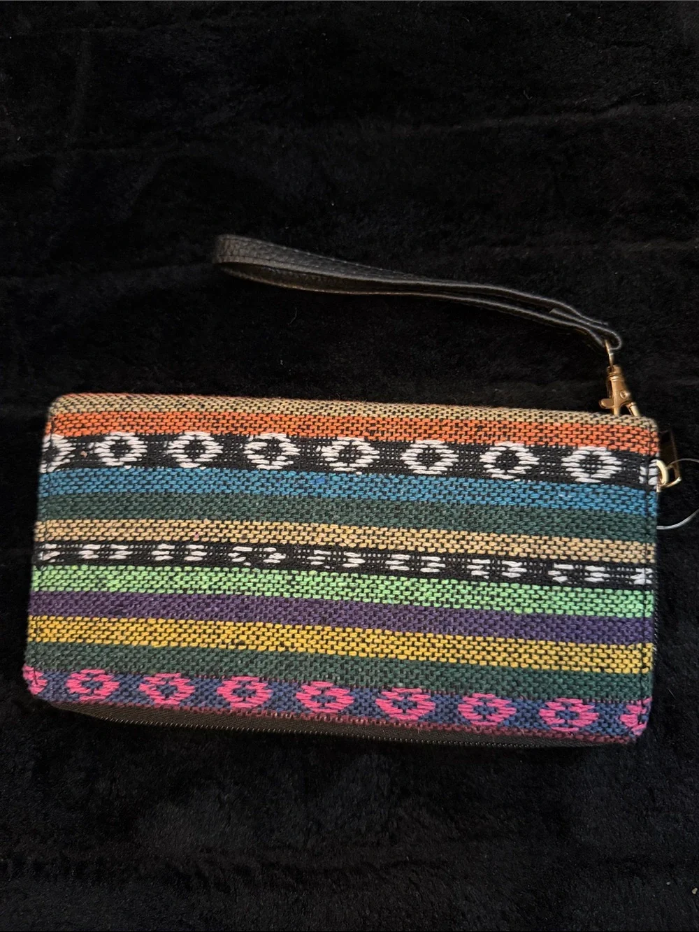 Woven Multi-Color Wristlet Clutch - Boho Stripe